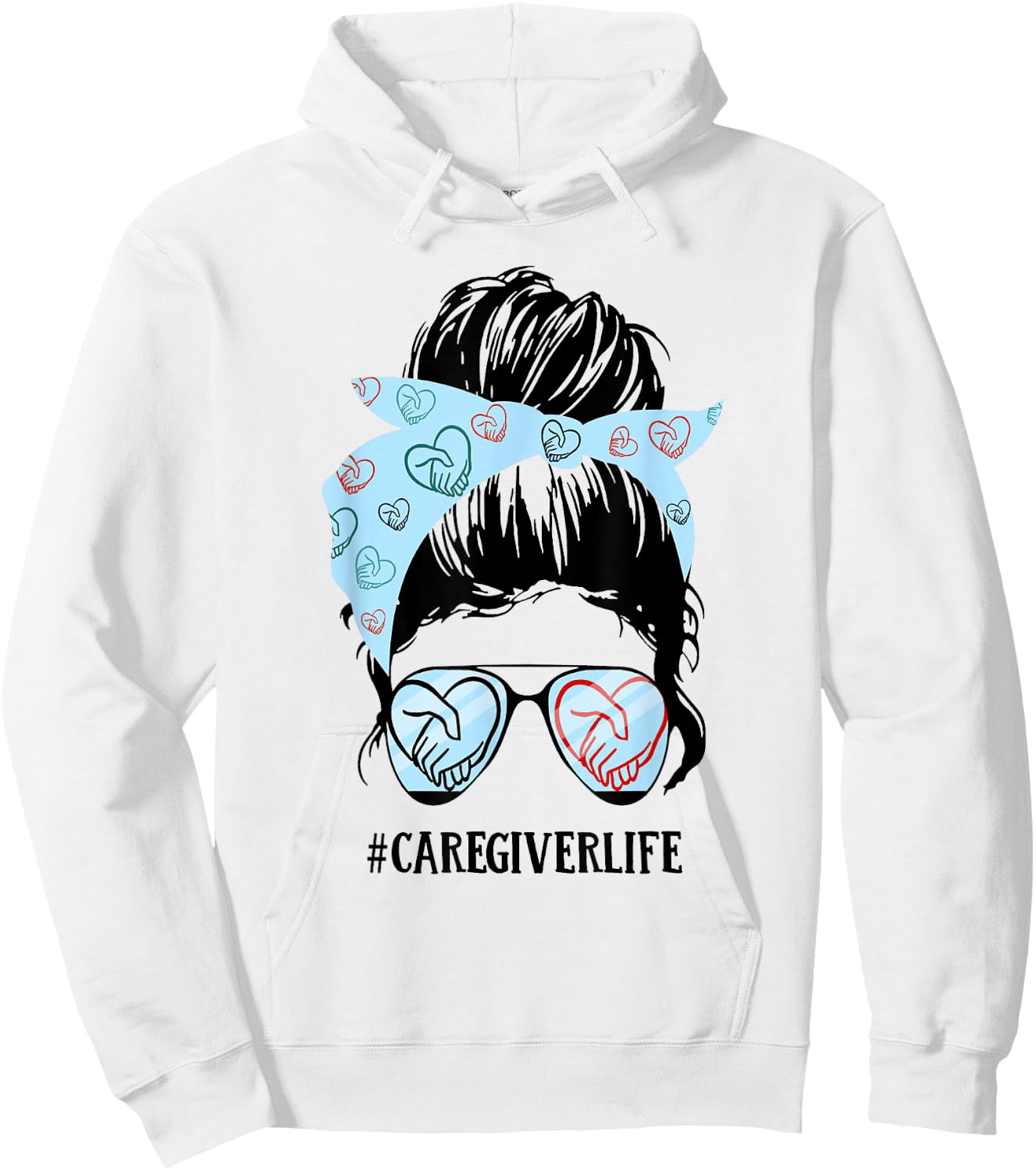 Caregiver Life Messy Bun Hoodie - Hoodie | White