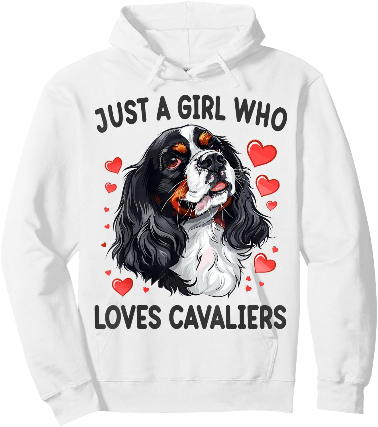 Just a Girl Who Loves Cavaliers King Charles Spaniel Dog Hoodie - Hoodie | White