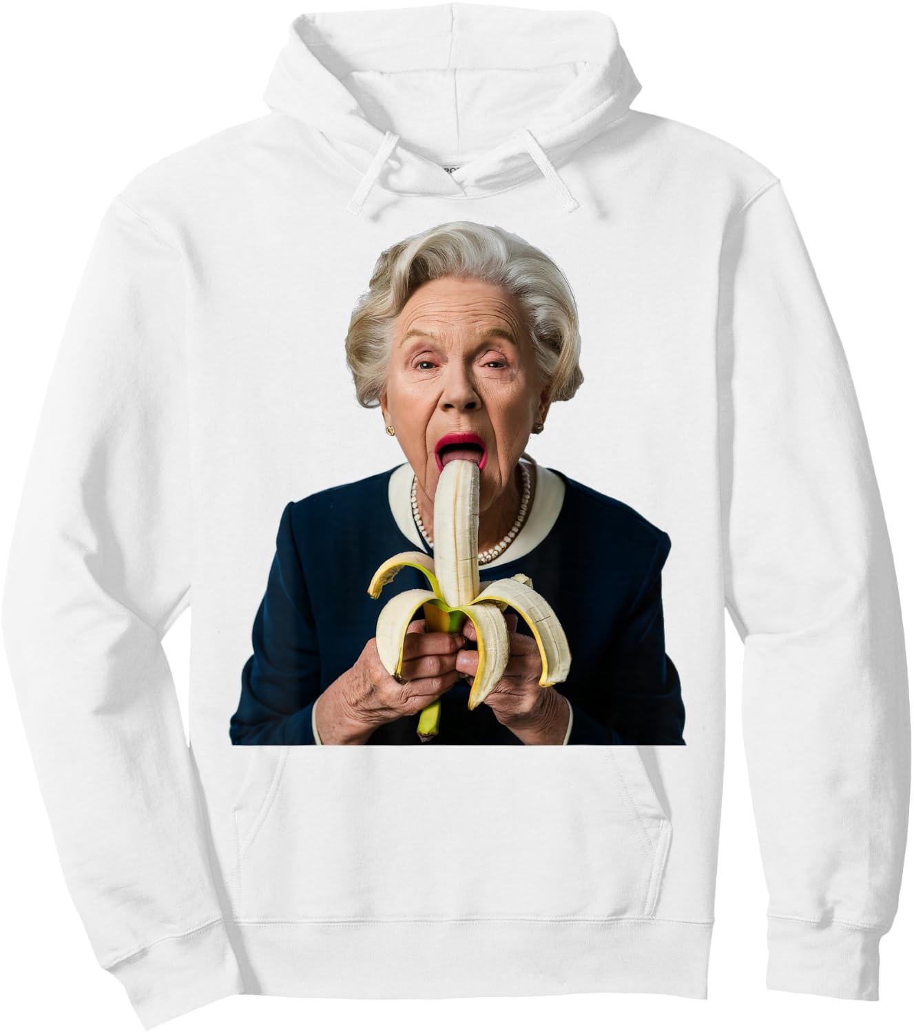 Oma Leckt Eis Creme Shirts Grandma Eats Banana Hoodie - Hoodie | White
