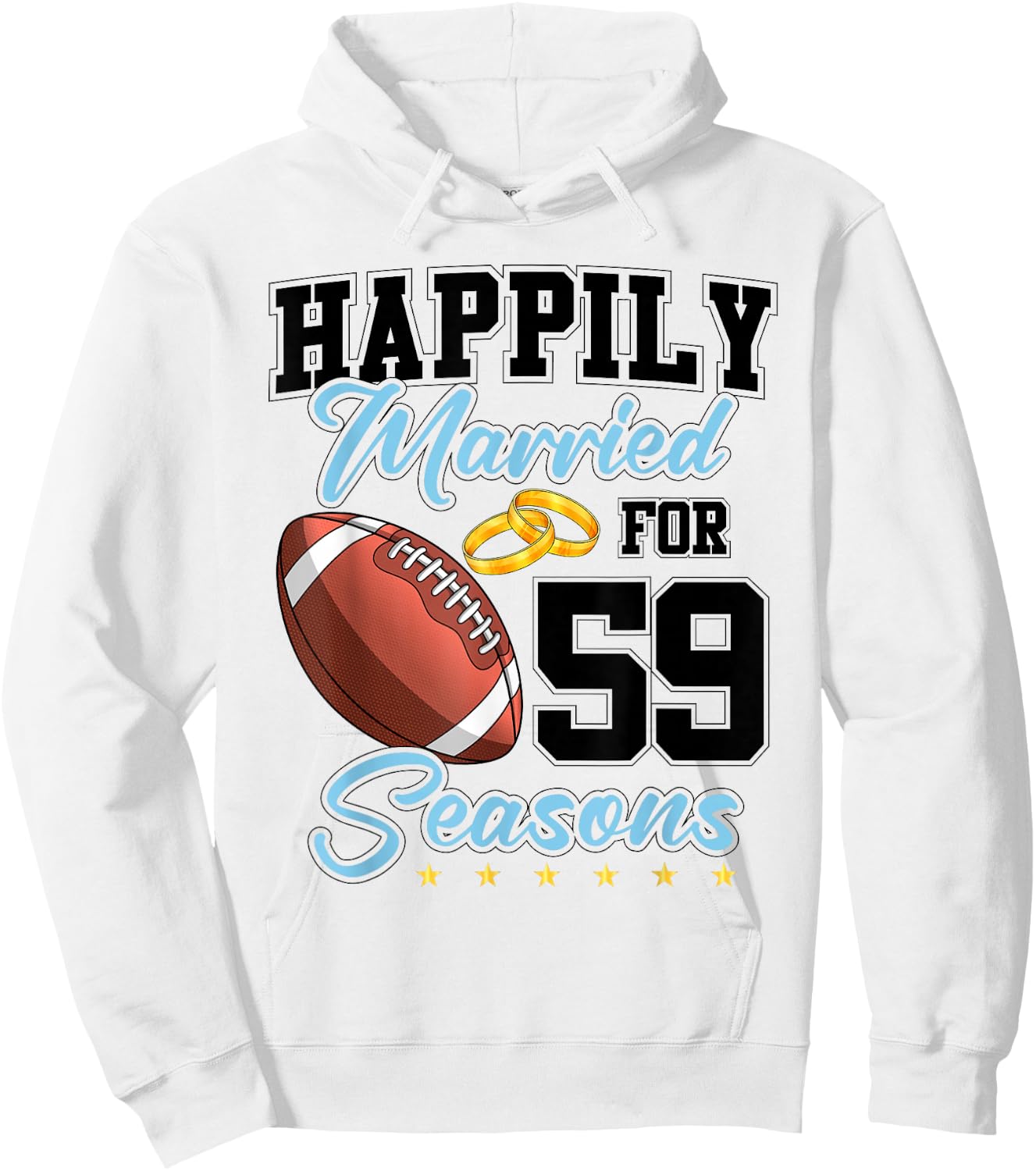 59th Wedding Anniversary Football Couples 59 Years Marriage Hoodie - Hoodie | White