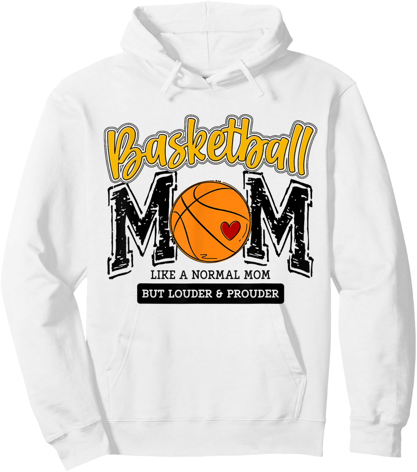 Basketball Mama Yellow Game Day Basket Mom Senior Team 2025 Hoodie - Hoodie | White