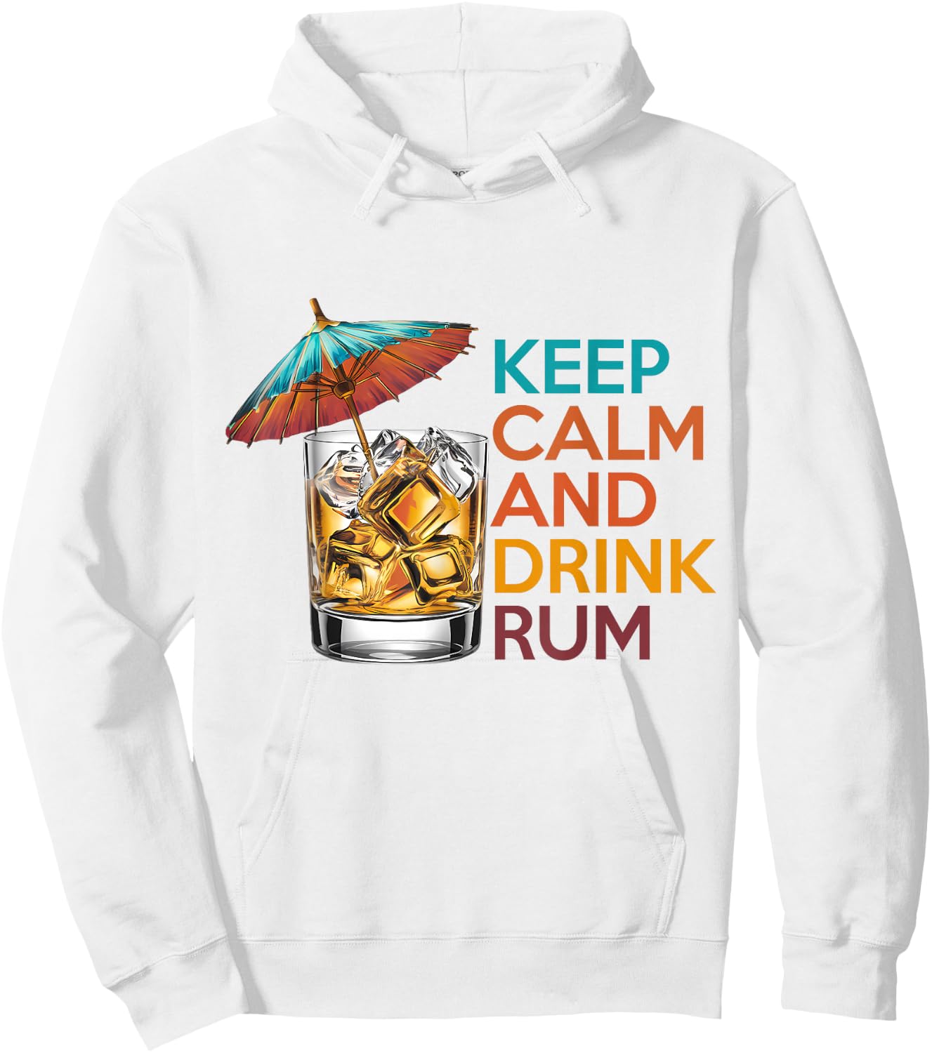 Keep Calm and Drink Rum Tropical Cocktail Lover Retro Hoodie - Hoodie | White