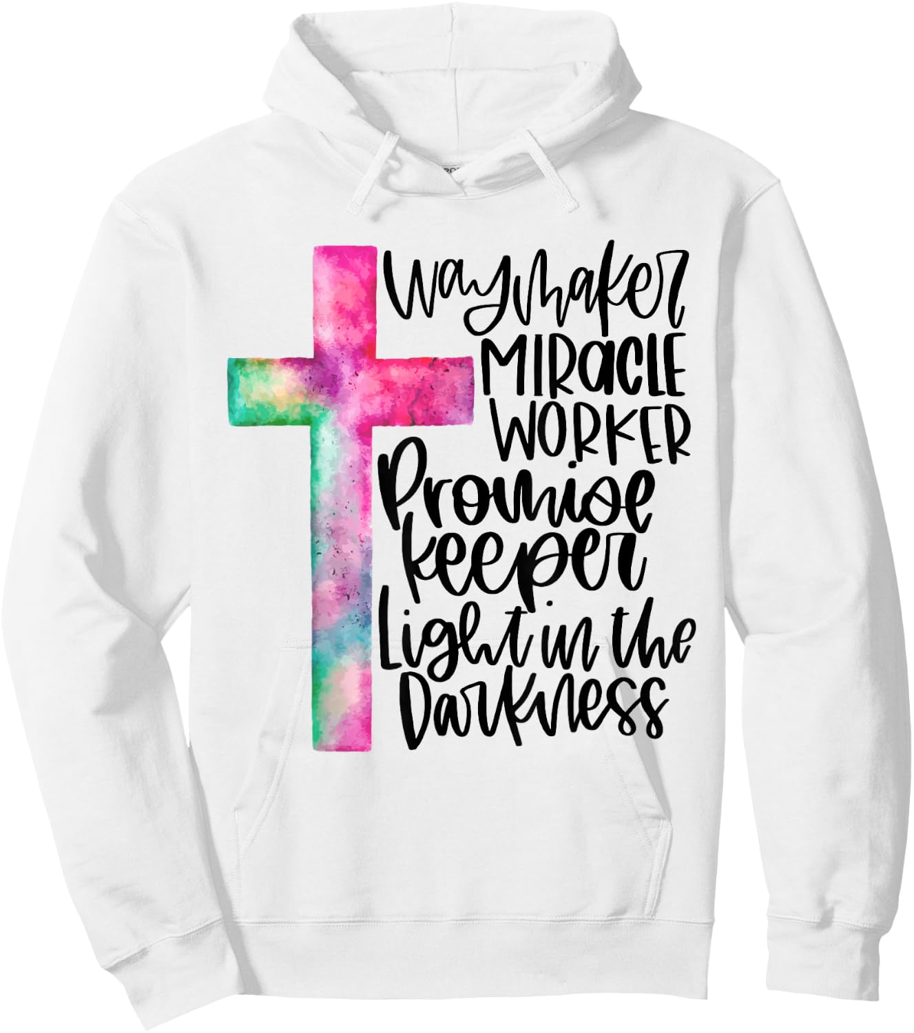 Waymaker Miracle Worker Rainbow Christian Jesus God Women Hoodie - Hoodie | White
