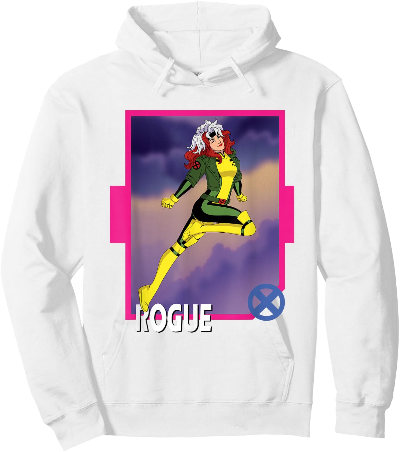 Marvel X-Men '97 Classic Rogue Vintage Super Hero Card Hoodie - Hoodie | White