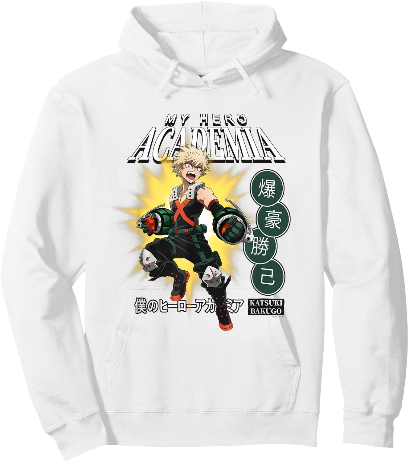 My Hero Academia Katsuki Bakugo Icons Anime Hoodie - Hoodie | White
