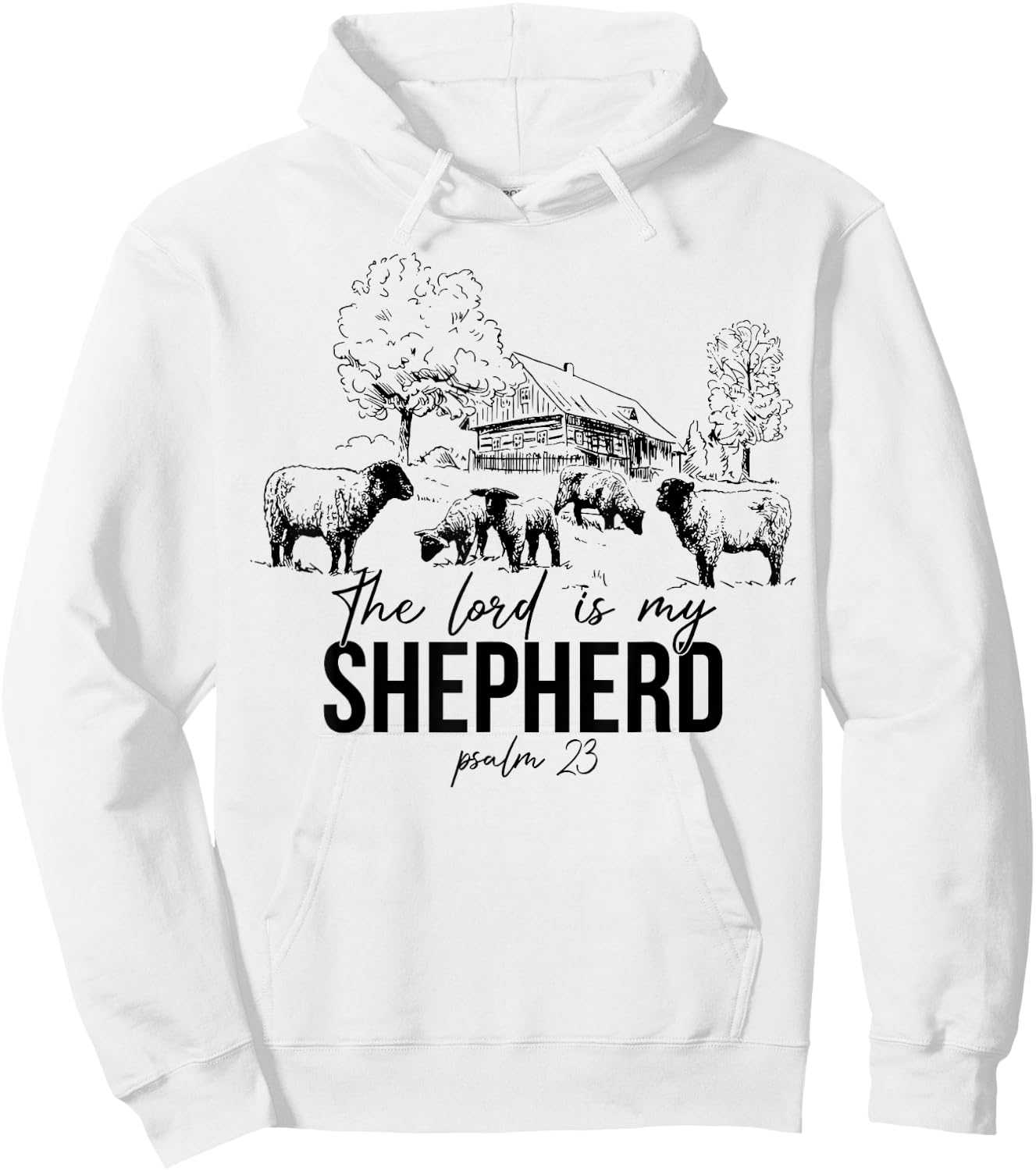 The Lord Is My Shepherd Funny Sheep Farm Hoodie - Hoodie | White