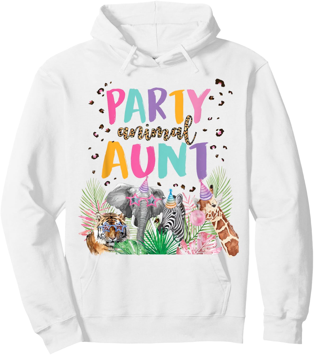 Aunt Of The Birthday Boy Zoo Theme Animal Party Hoodie - Hoodie | White