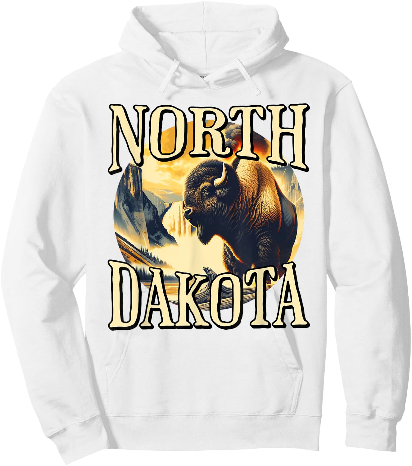 North Dakota Hoodie - Hoodie | White