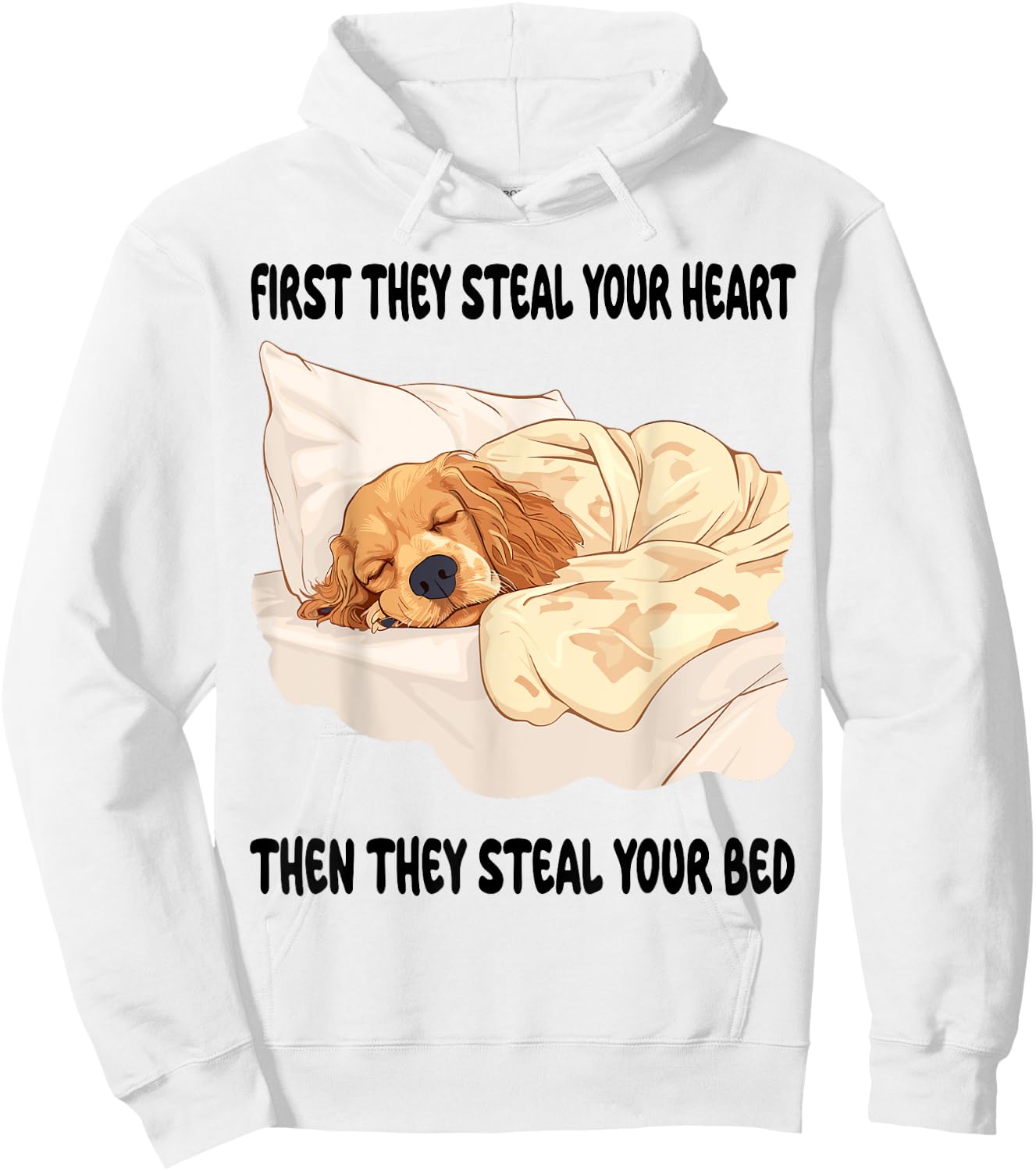 Cocker Spaniel Sleeping Pajamas Nightgown Hoodie - Hoodie | White