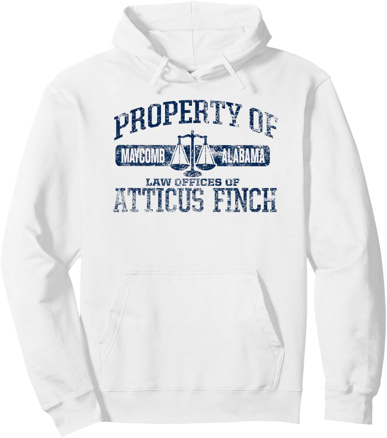 Property of Law Offices of Atticus Finch Maycomb Distressed Hoodie - Hoodie | White
