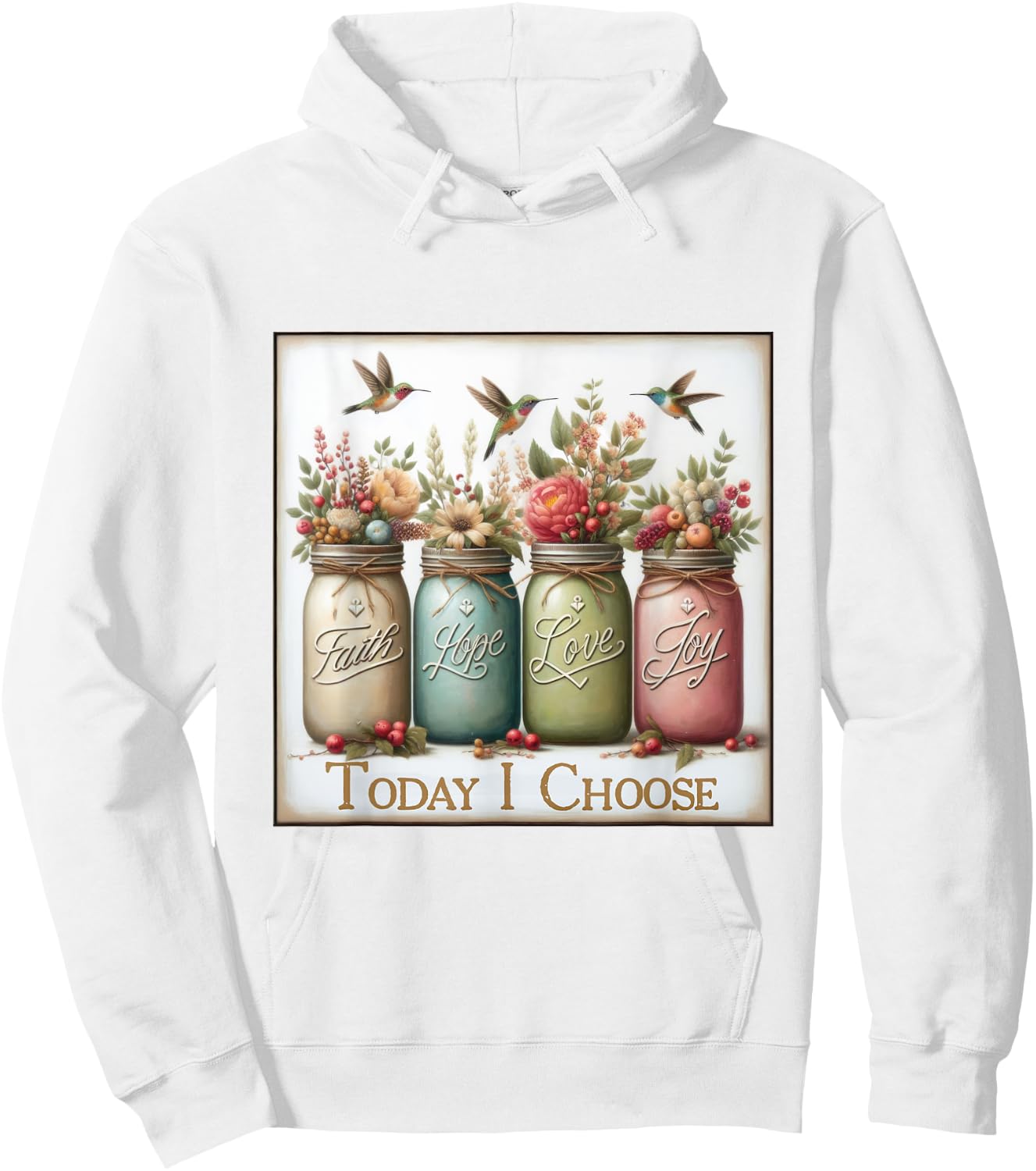 Christian Faith Hope Love Wild Flowers Jars Hoodie - Hoodie | White