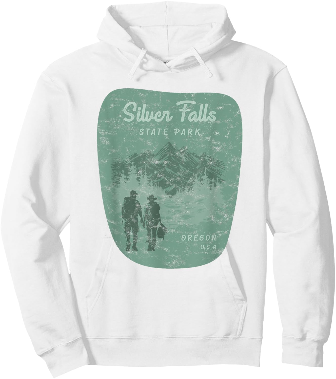 Silver Falls State Park Oregon Hiking Retro Vintage Hoodie - Hoodie | White