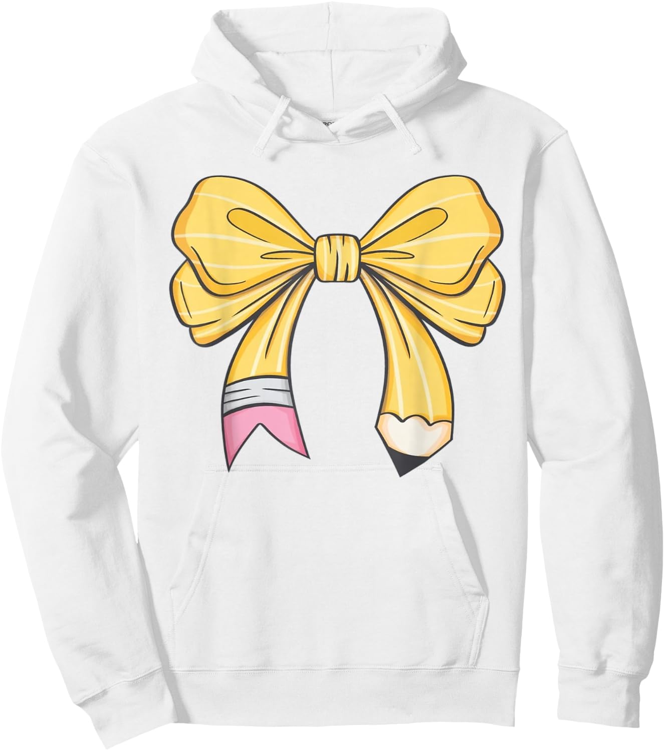 Coquette Pencil Bow Teacher Back To School Men Women Hoodie - Hoodie | White