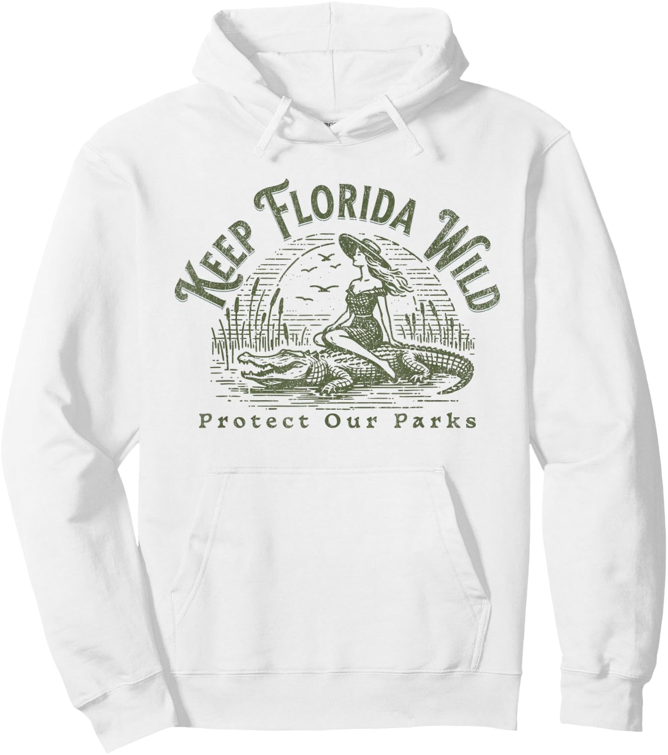 Florida Wildlife Parks Keep Florida Wild Alligator Hoodie - Hoodie | White