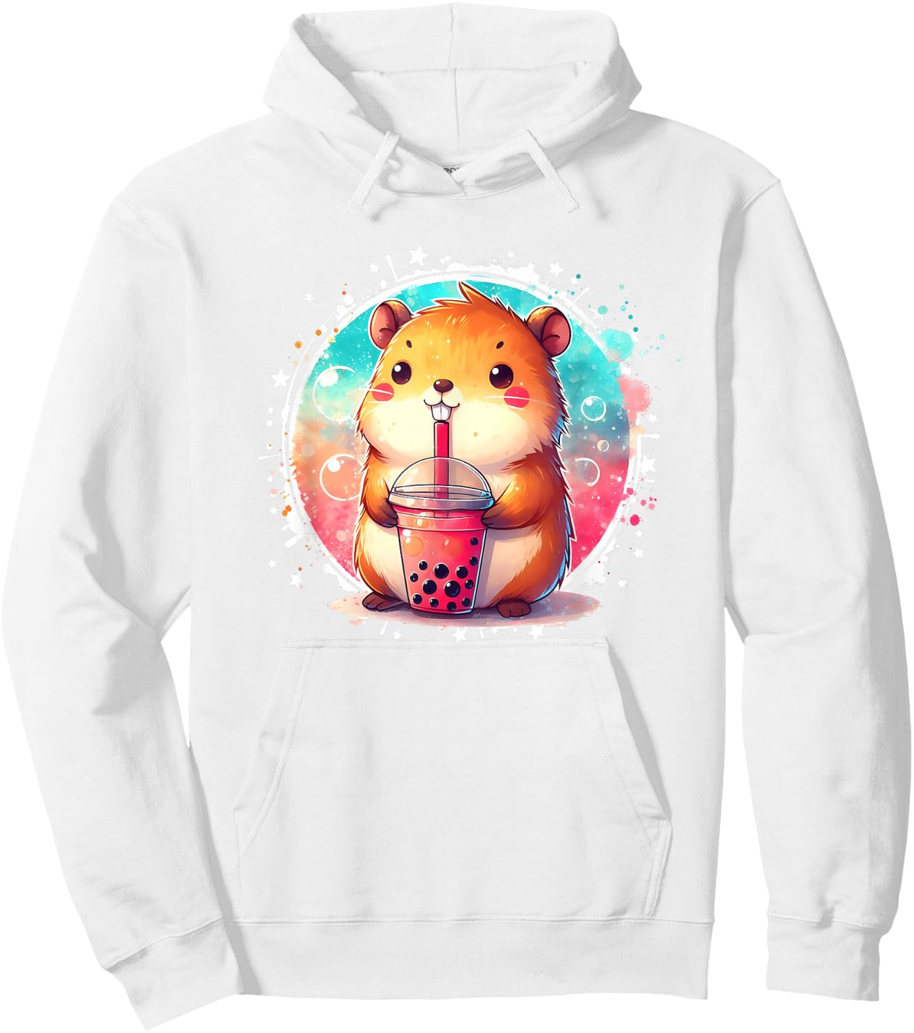 Kawaii Capybara Drinks Boba Bubble Tea Kawaii Clothes Kawaii Hoodie - Hoodie | White