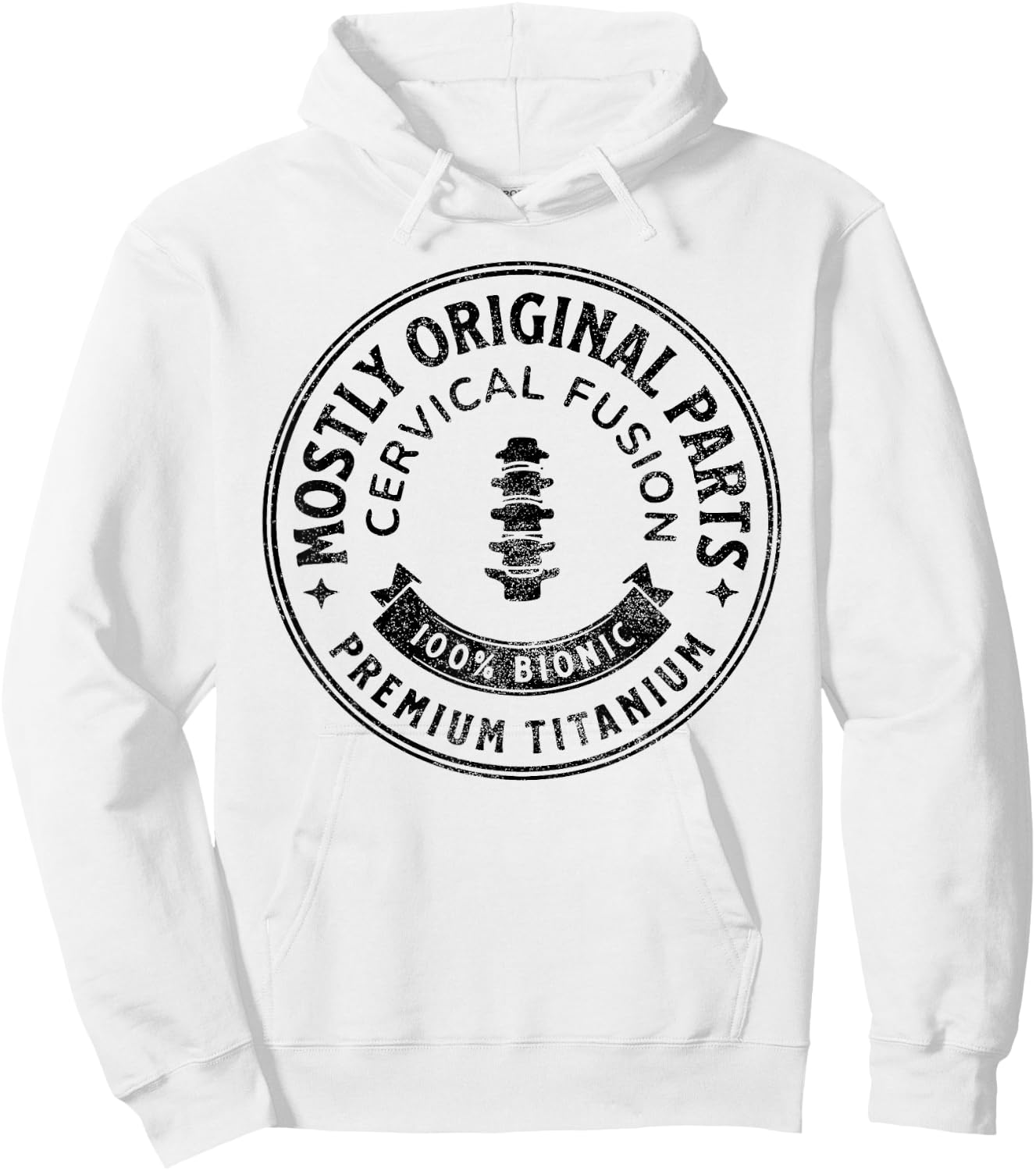 Cervical Fusion Mostly Original Parts Cervical Spine Fusion Hoodie - Hoodie | White