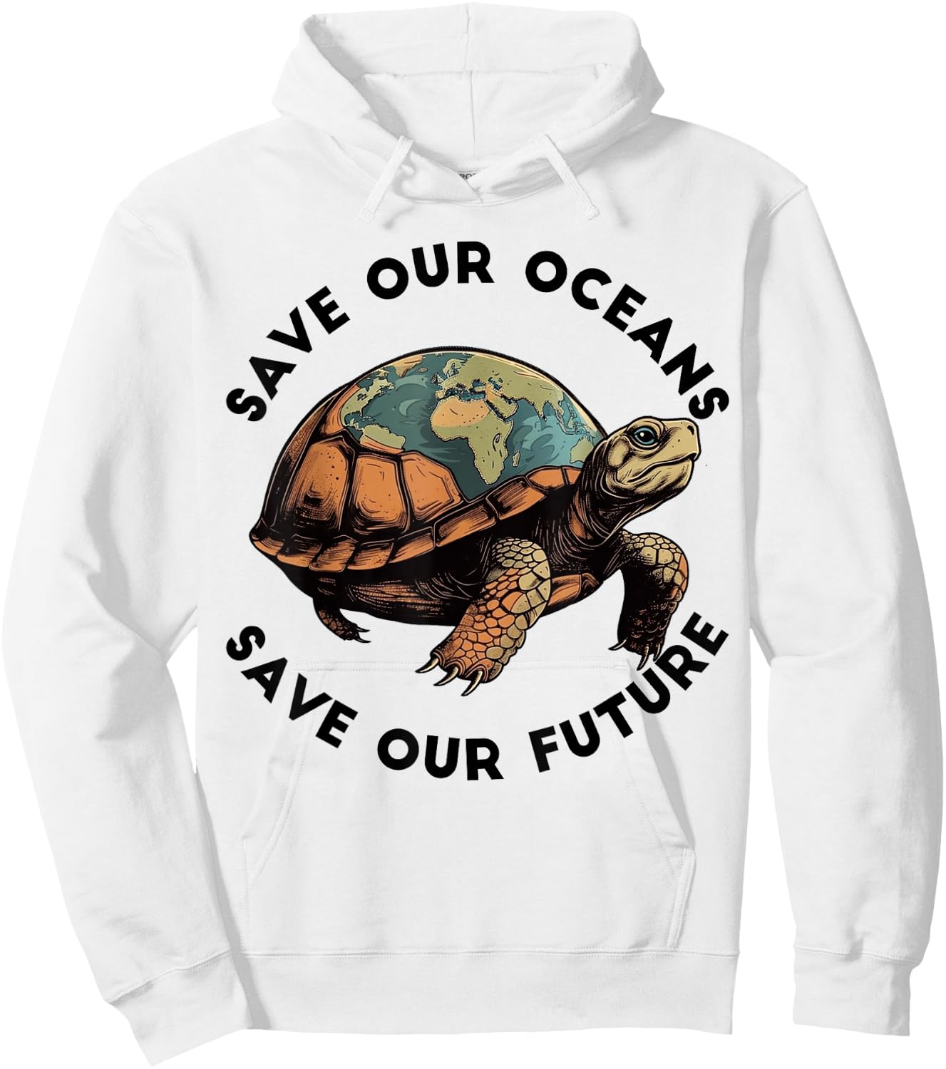 Earth Day Save Our Oceans Save Our Future Sea Turtle Hoodie - Hoodie | White