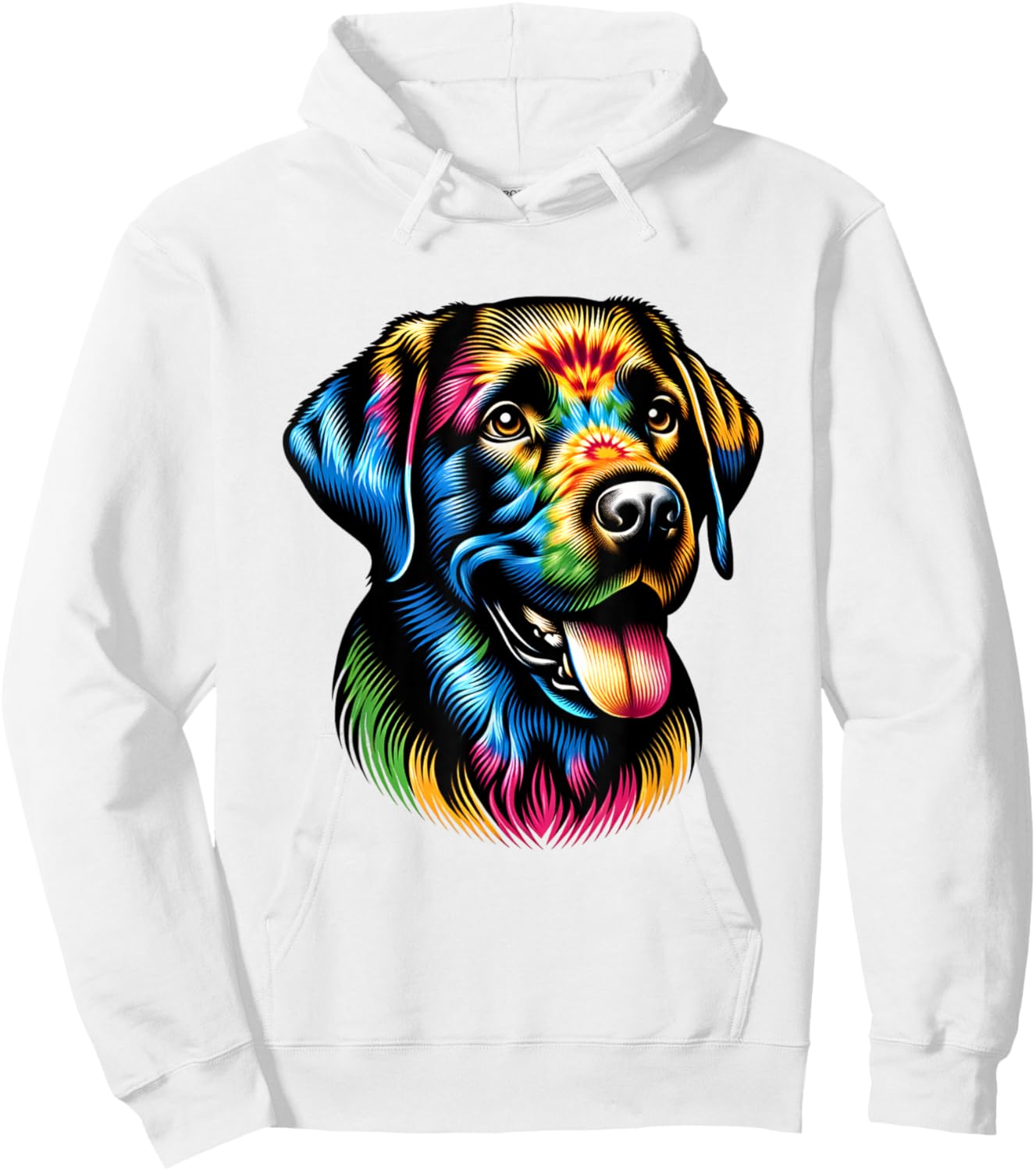 Cute Black Labrador Retriever dog Tie Dye Hippie Labrador Men Women Hoodie - Hoodie | White