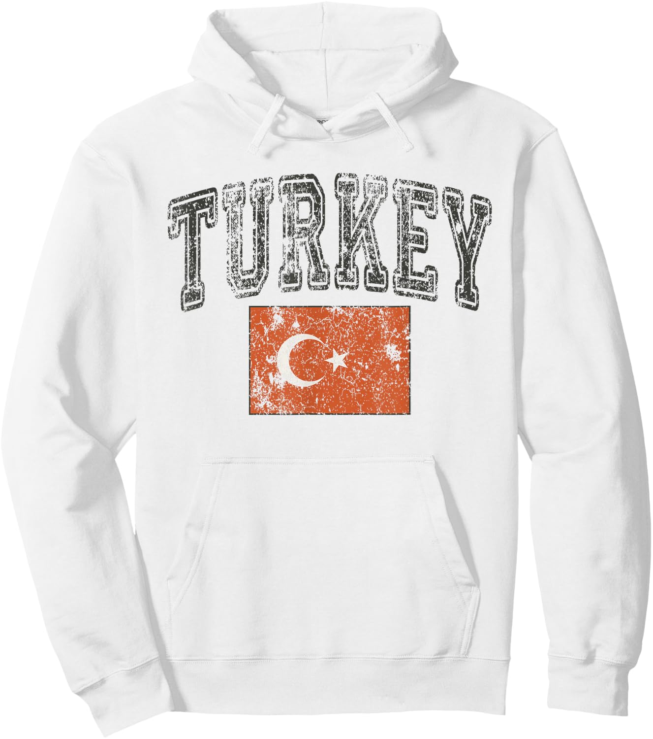 Vintage Retro Faded Turkey Flag Turkish Pride Hoodie - Hoodie | White