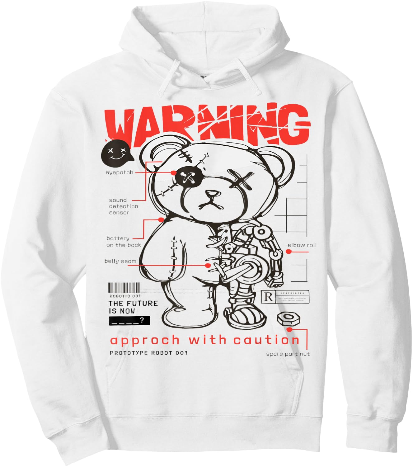 Prototype Robot Teddy Bear Funny Hoodie - Hoodie | White