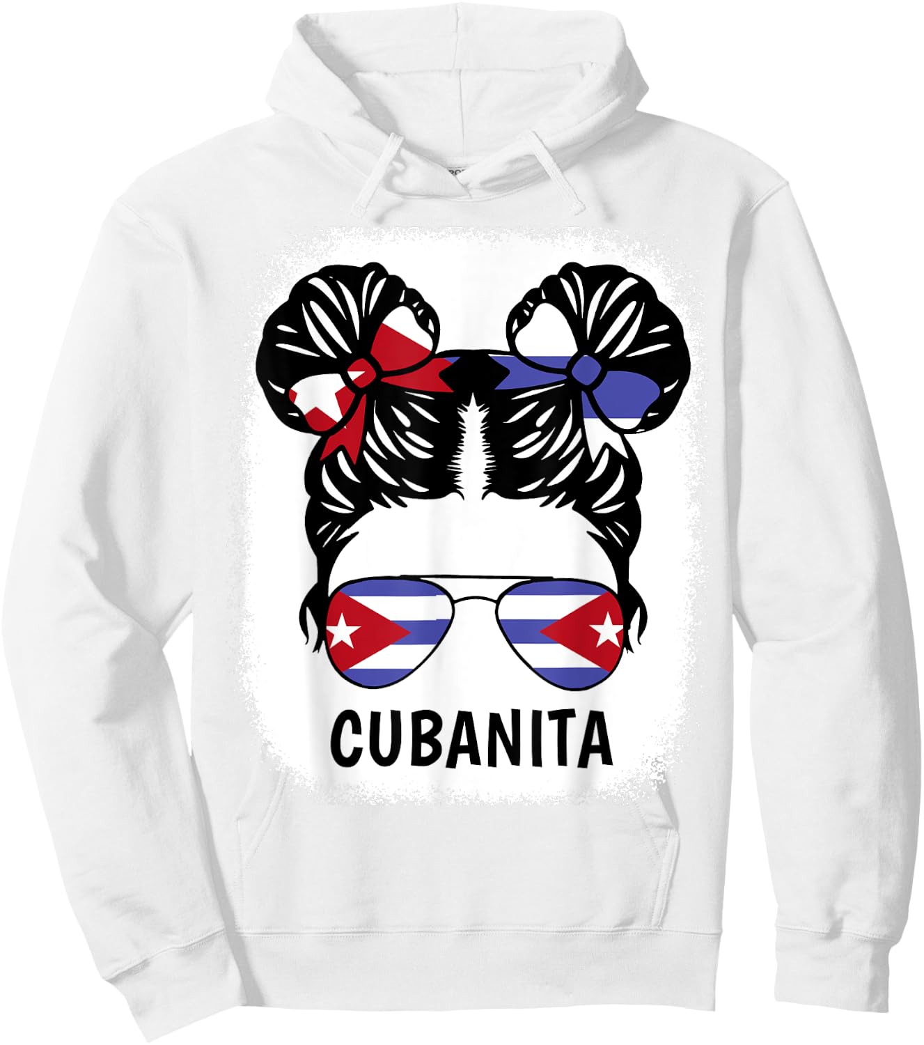 Cubanita Shirt Girl Cuba Flag Cuban Women Hispanic Heritage Hoodie - Hoodie | White