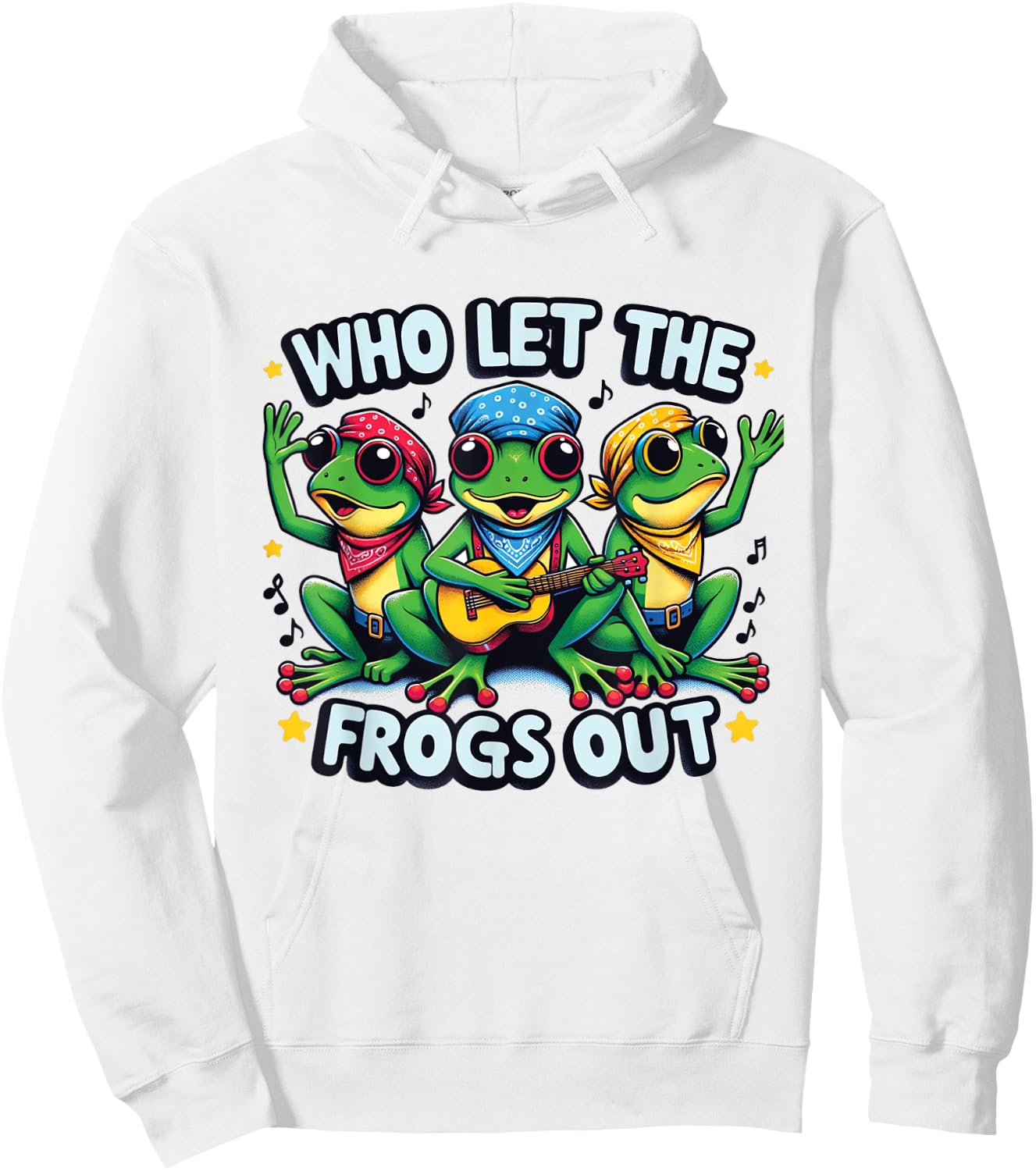 Who Let The Frogs Out Funny Frog Design Owner Amphibian Hoodie - Hoodie | White