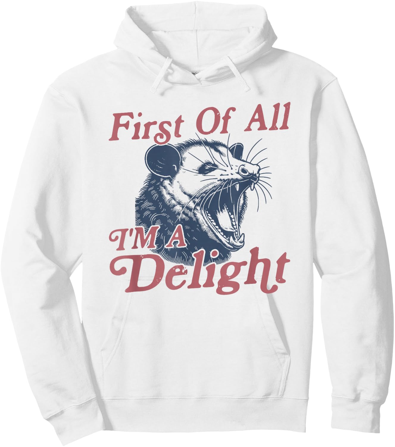 First of All I'm a Delight Possum Hoodie - Hoodie | White