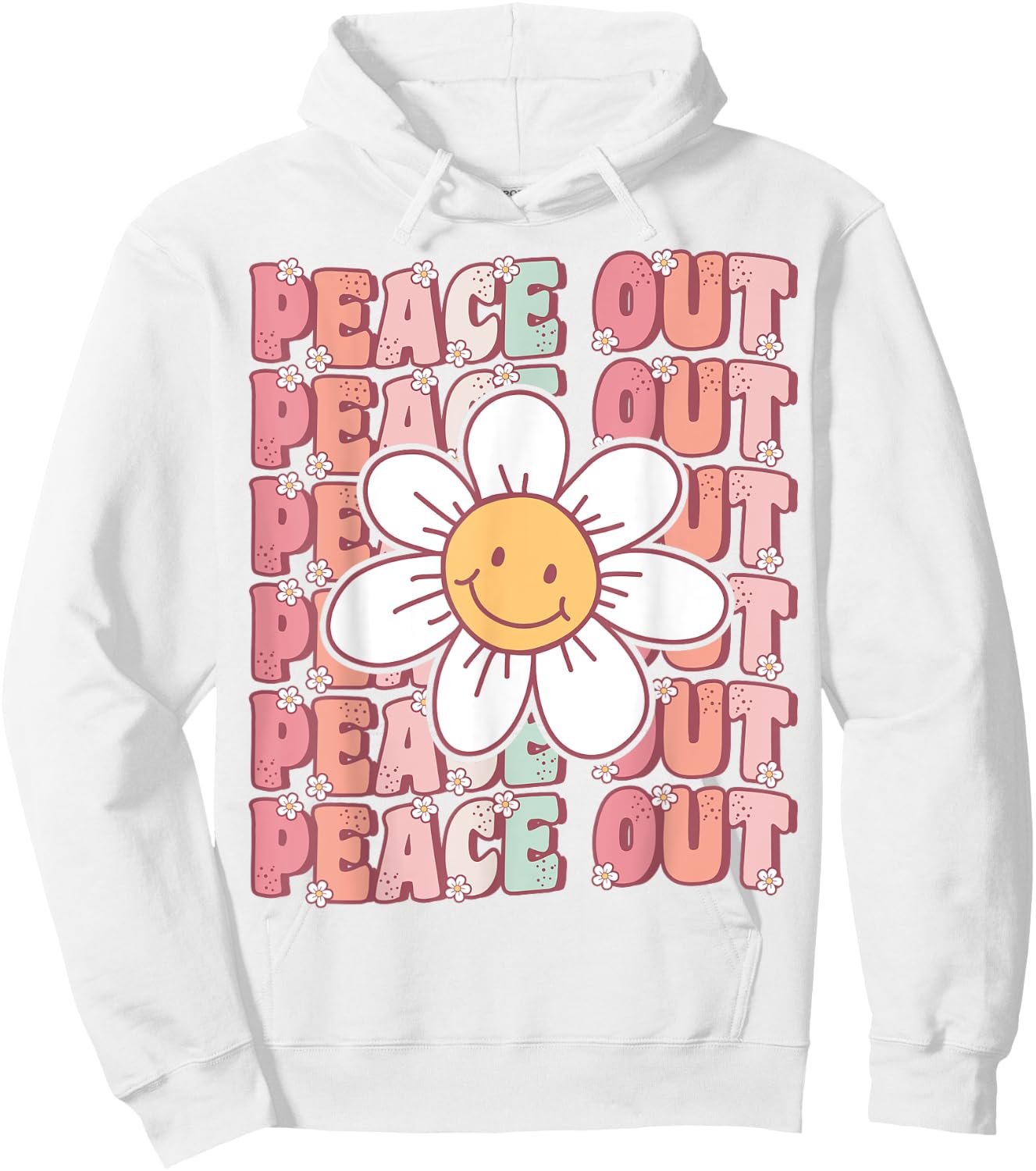 Peace Out Teacher Student Cute Groovy Last Day of School Men Women Kids Hoodie - Hoodie | White