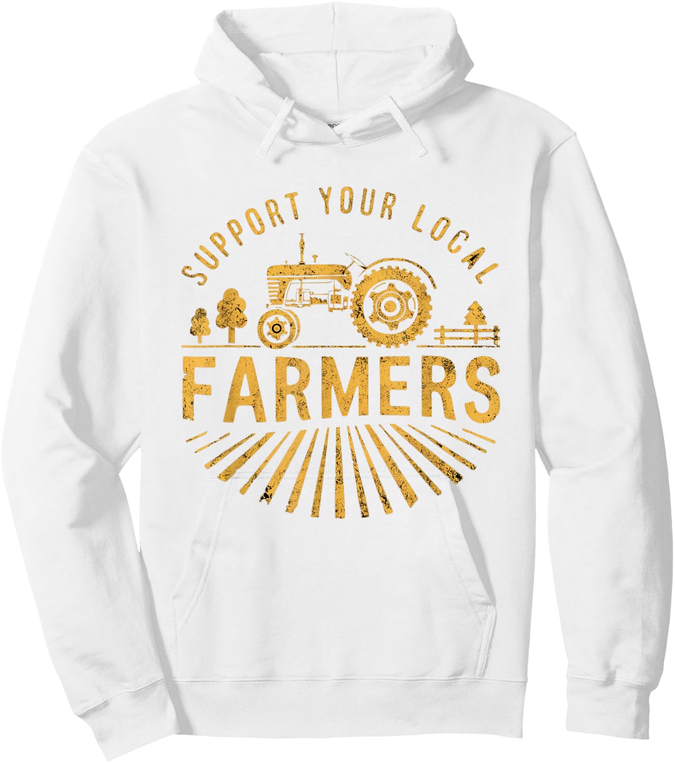 Support Your Local Farmers Farming Life Farm Tractor Farmer Hoodie - Hoodie | White