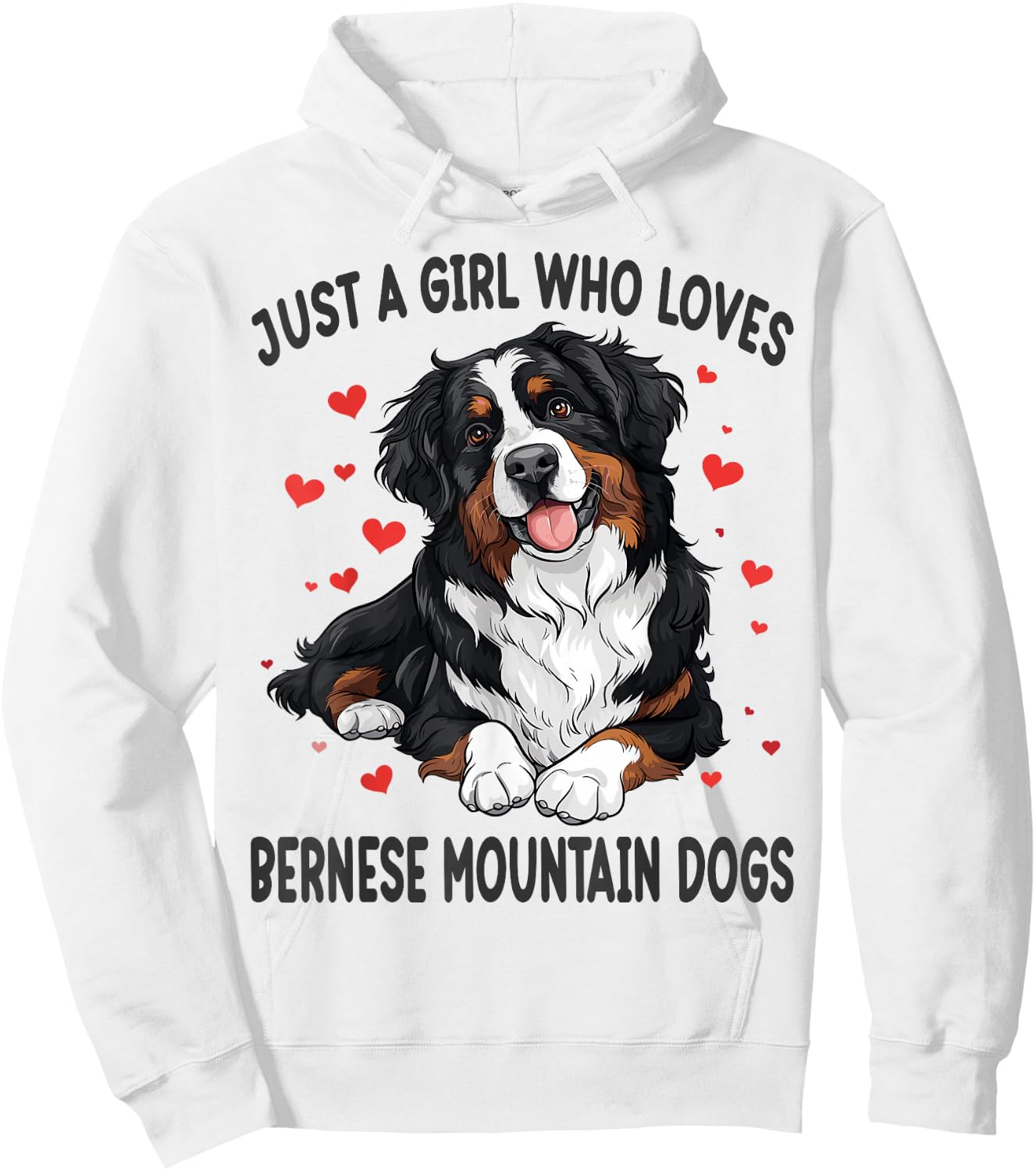 Just a Girl Who Loves Bernese Mountain Berner Dog Lover Hoodie - Hoodie | White