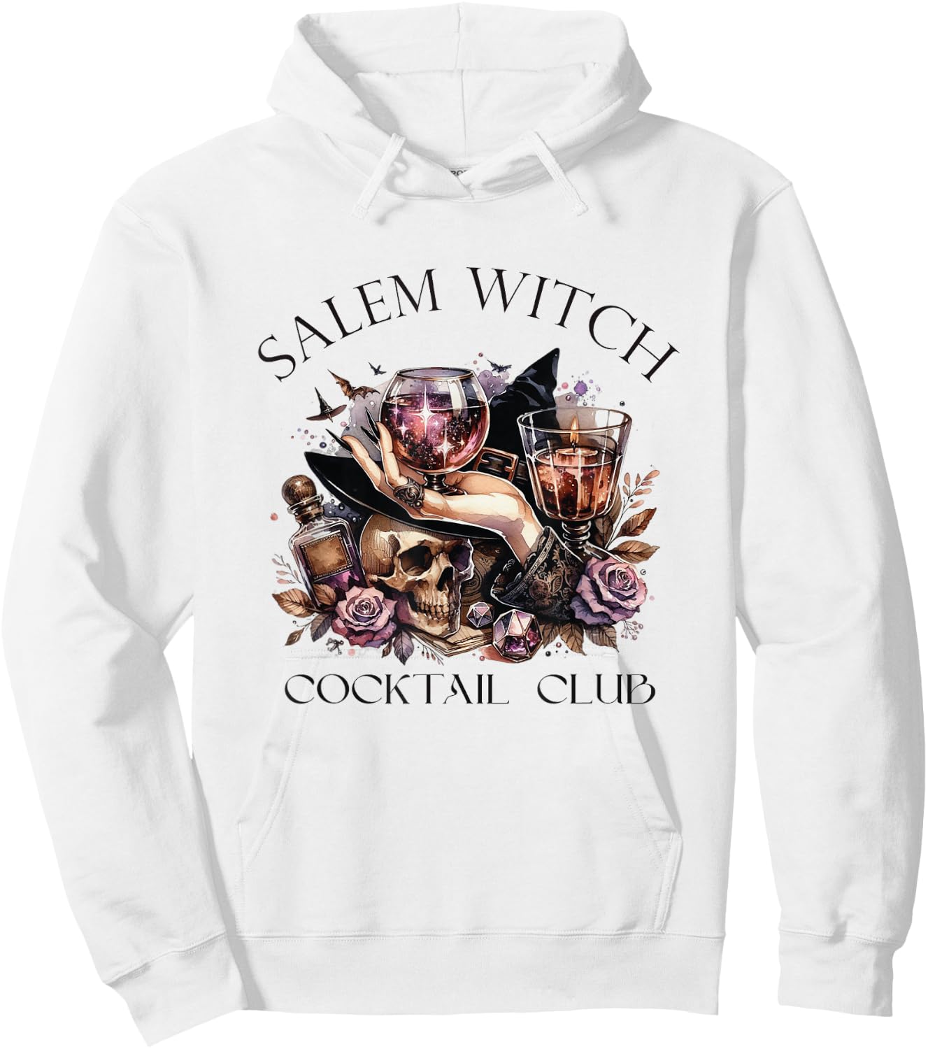 Salem Witch Cocktail Club Halloween Party Costume Hoodie - Hoodie | White