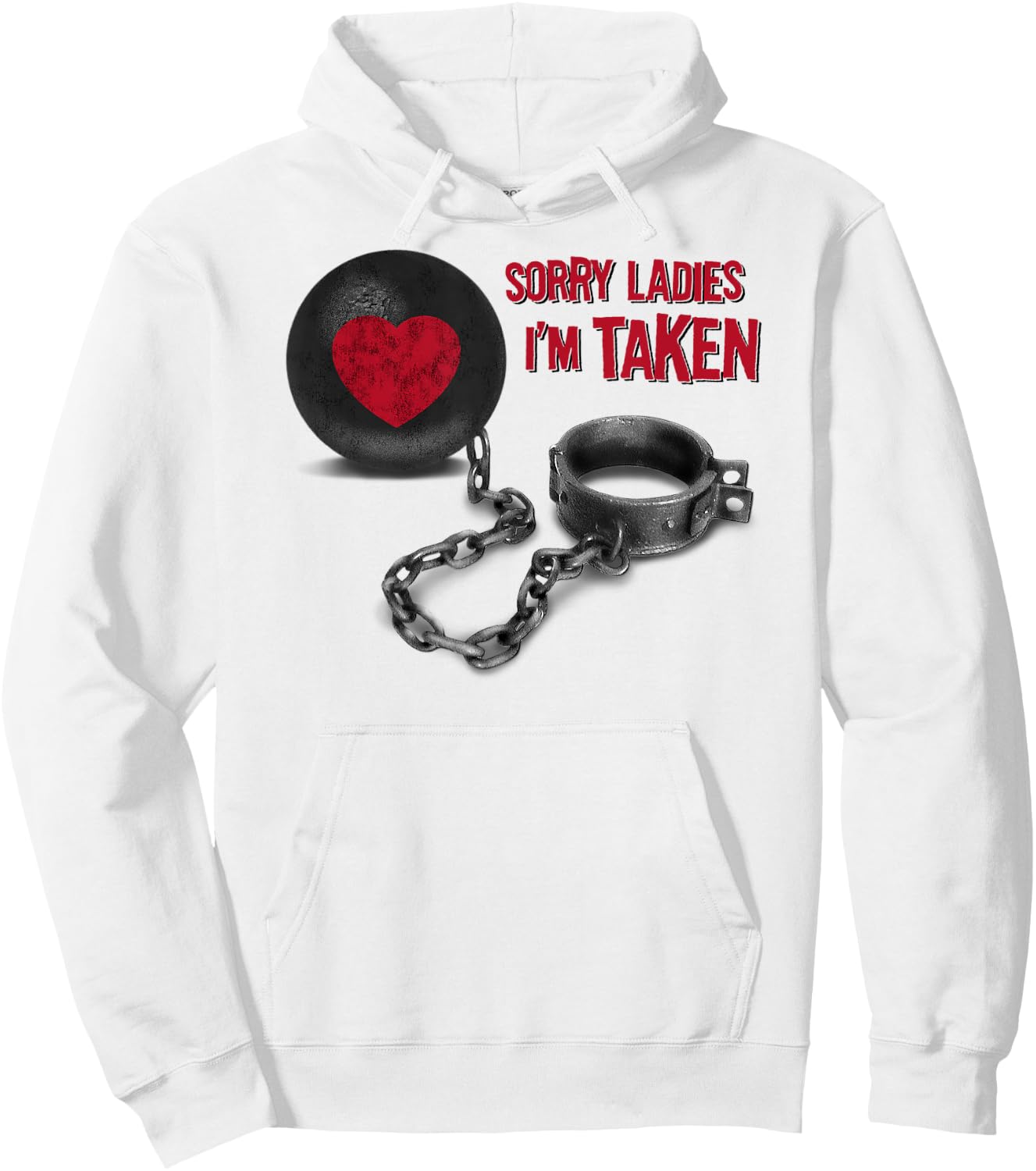 Valentine's Day - Ball and Chain Hoodie - Hoodie | White