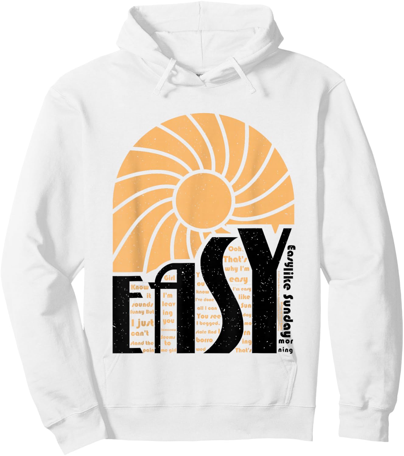 Easy Like Sunday Morning Lyric Sun Commodores Lionel Richie Hoodie - Hoodie | White