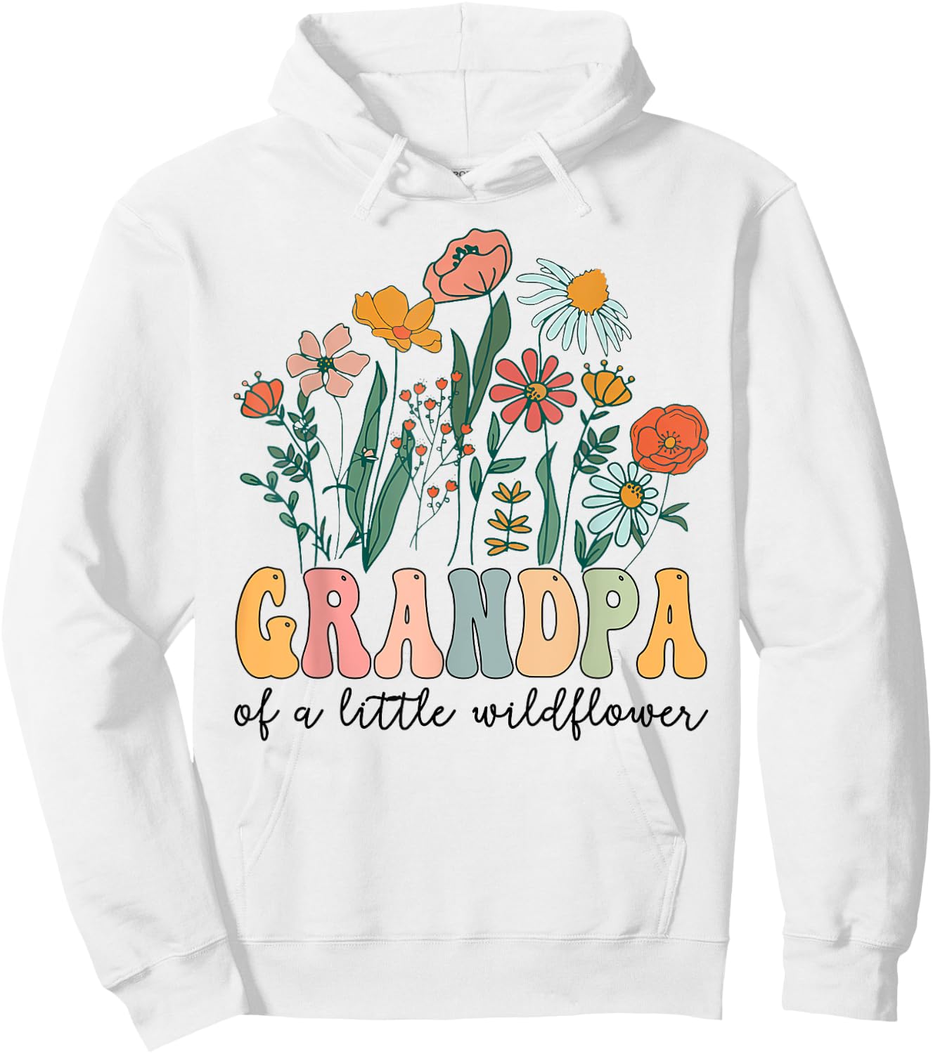 Grandpa Of The Little Wildflower Birthday Party Baby Shower Hoodie - Hoodie | White