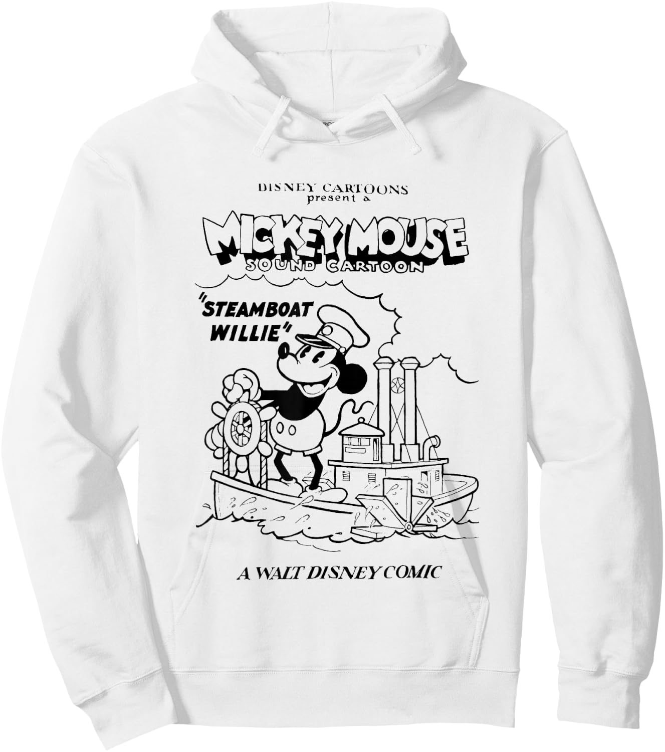 Disney Steamboat Willie A Walt Disney Comic Vintage Poster Hoodie - Hoodie | White