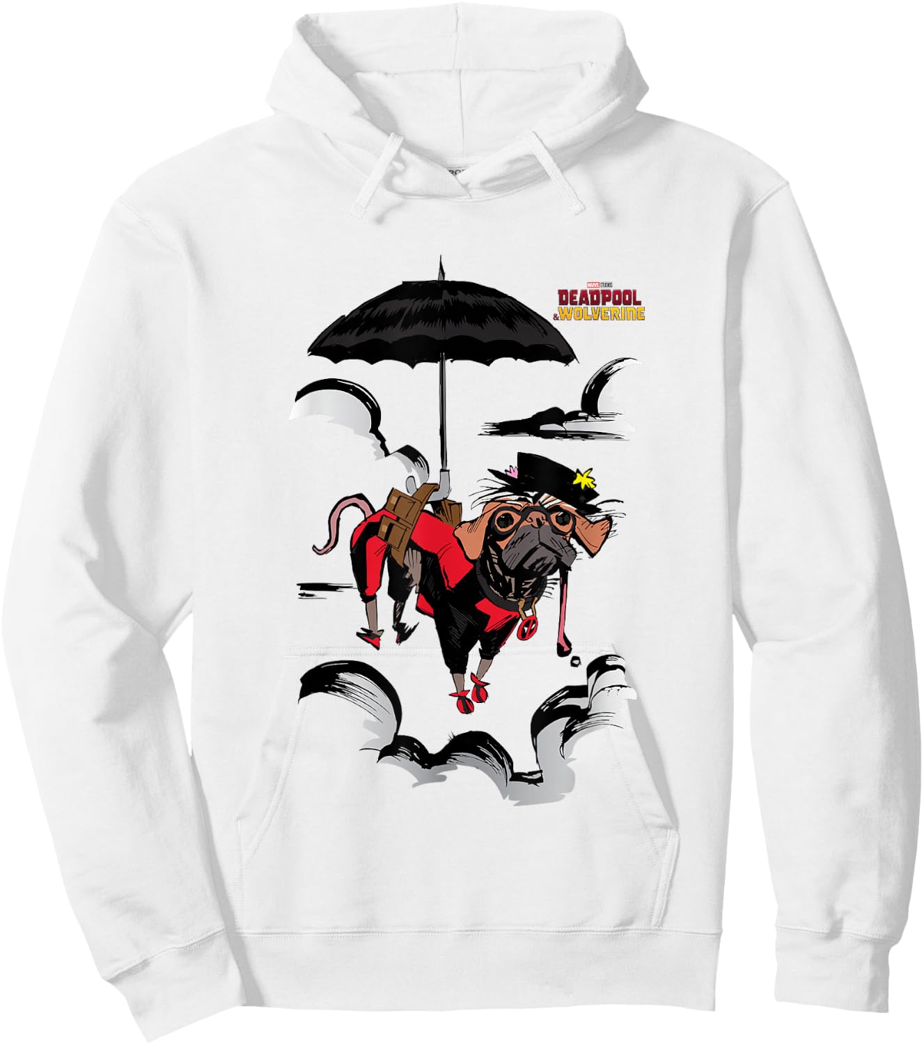 Marvel Deadpool & Wolverine Dogpool To The Cloudy Rescue Hoodie - Hoodie | White