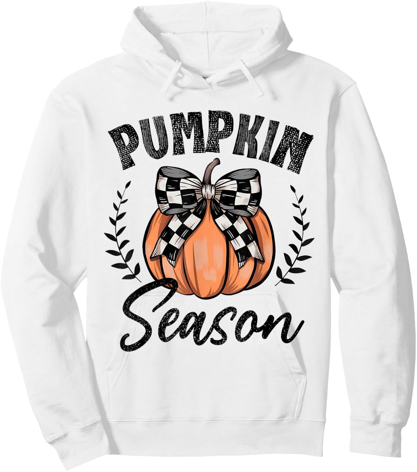 Pumpkin Season Coquette Bow Fall Halloween Costume Spooky Hoodie - Hoodie | White
