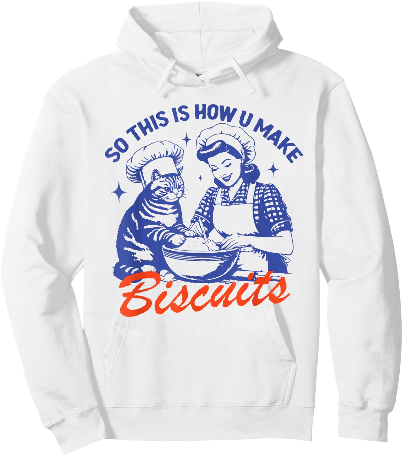 Retro Cat Biscuit Meme Cat Lover Bread Making Baker Cat Mom Women Girls Kids Hoodie - Hoodie | White