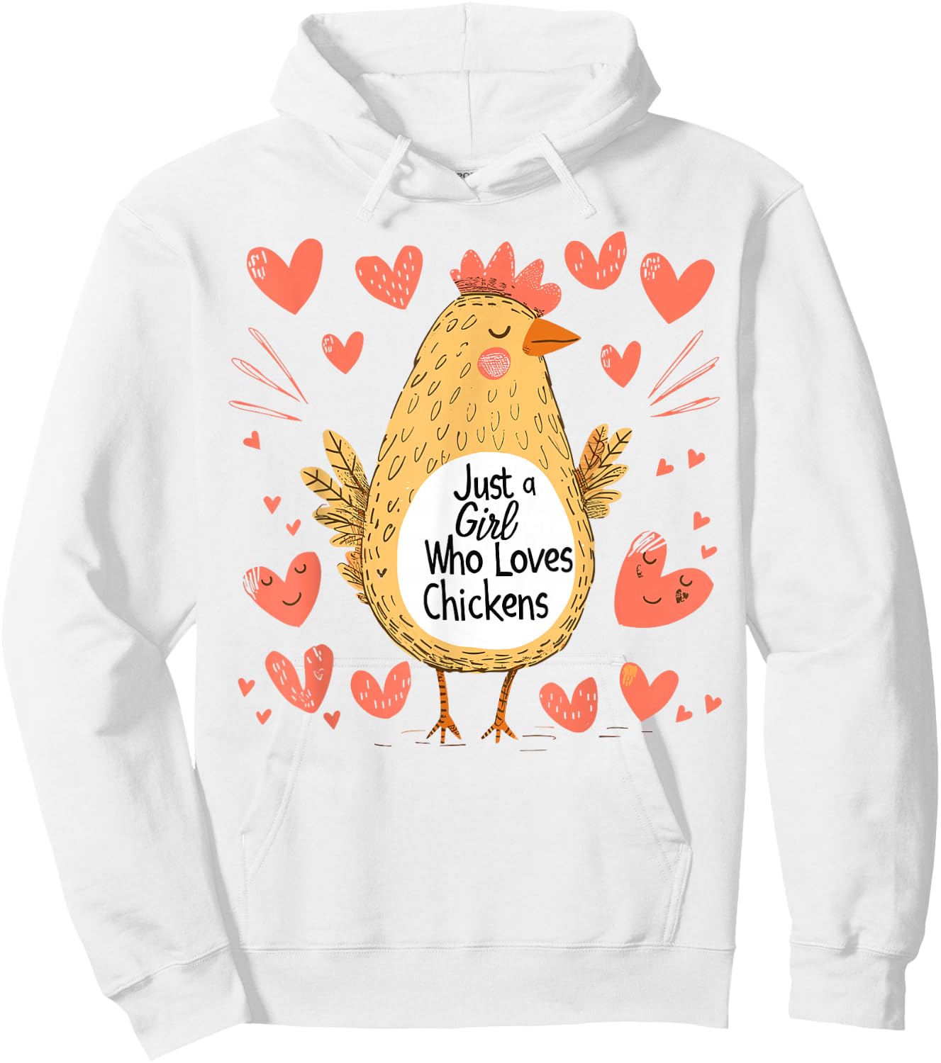 Funny Chicken Lovers Gift Just A Girl Who Loves Chickens Hoodie - Hoodie | White