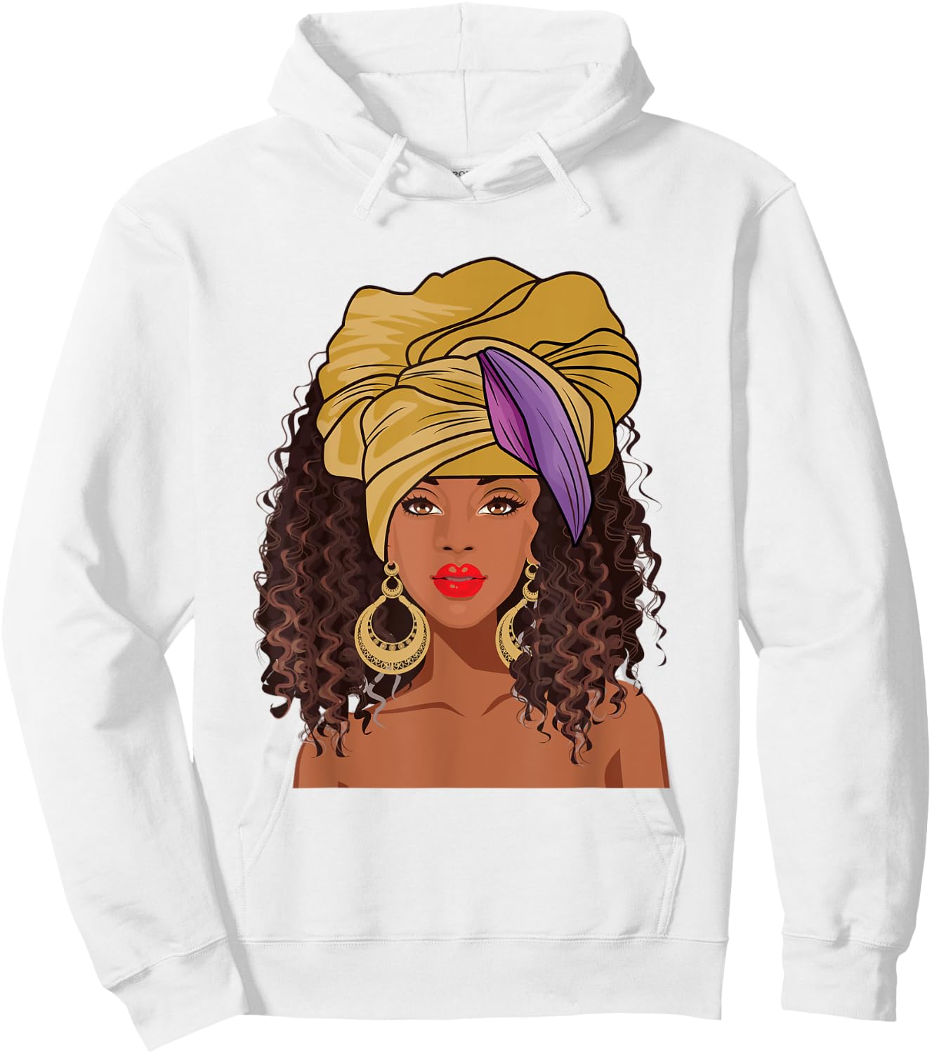 Black History Month African American apparel Afro Hair face Hoodie - Hoodie | White