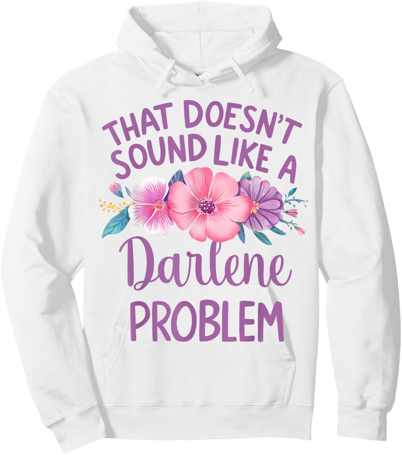 DARLENE Personalized Cute Flower Girls DARLENE Name Hoodie - Hoodie | White