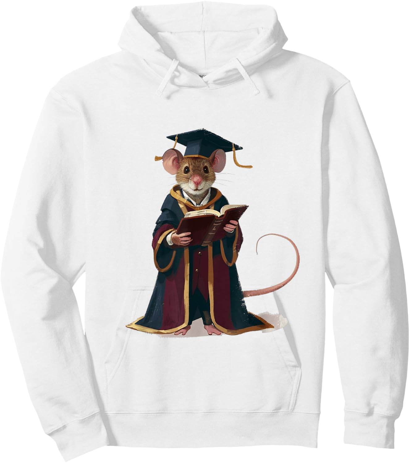 Cute Mouse Reading Book Graduation Gift Hoodie - Hoodie | White