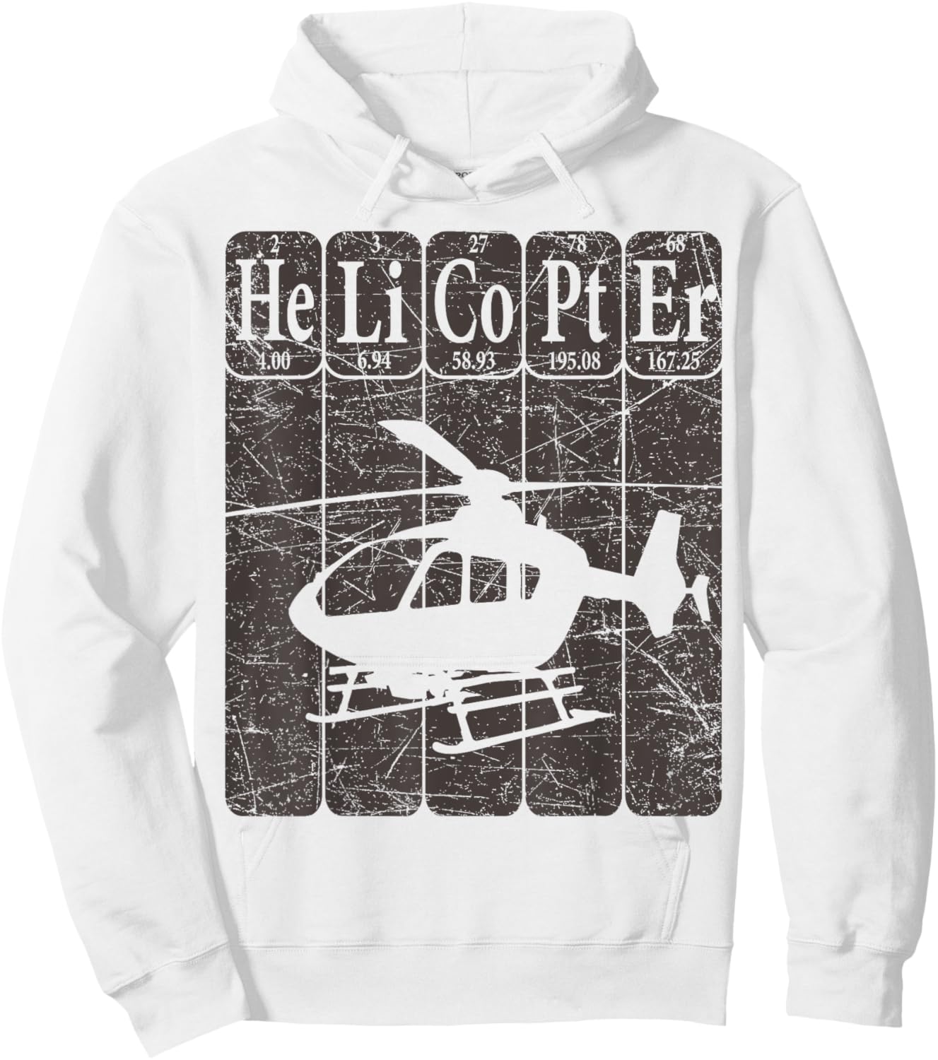 Helicopter Periodic Table Elements Aviation Helicopter Pilot Hoodie - Hoodie | White