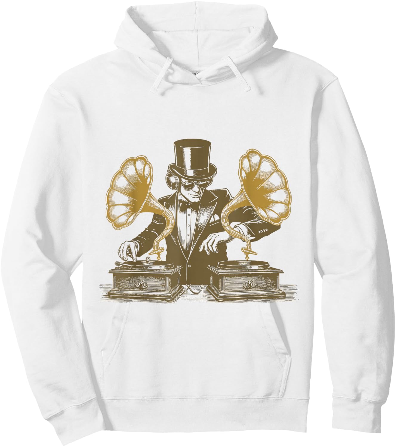 Gramophone Vinyl DJ Shirt Retro Vintage DJ - Drop The Beat Hoodie - Hoodie | White
