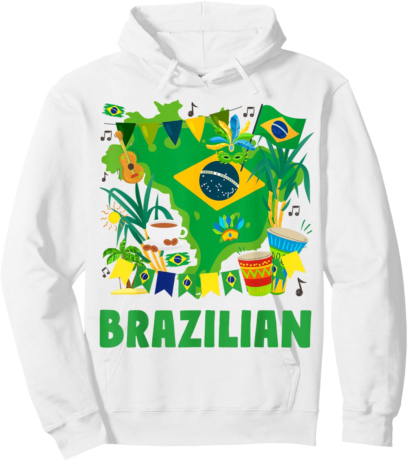 Brazil Flag Outfit Idea For Kids Brasil & Brazilian Flag Hoodie - Hoodie | White