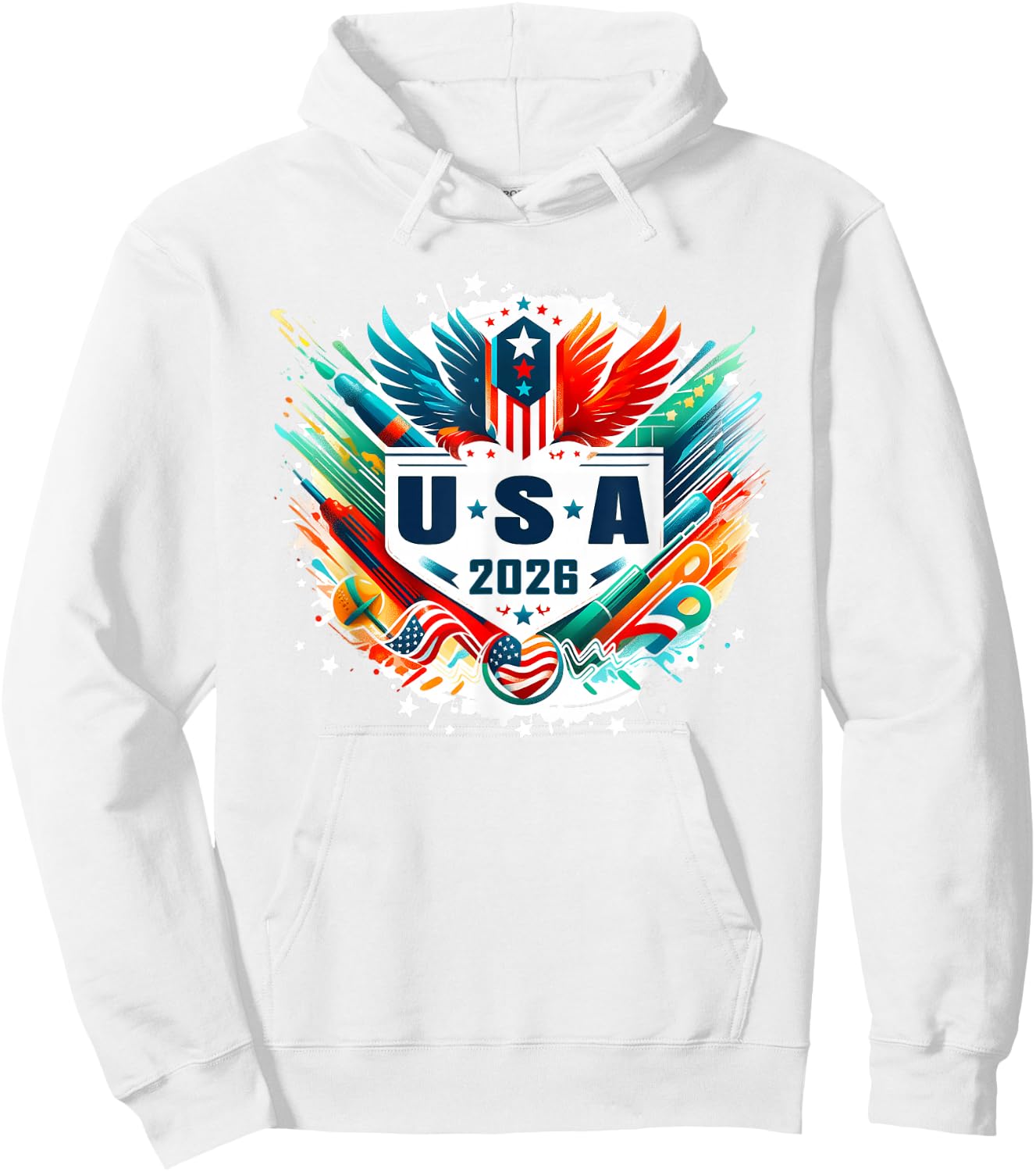 USA 2026 Go United States Sport USA Team 2026 USA Hoodie - Hoodie | White