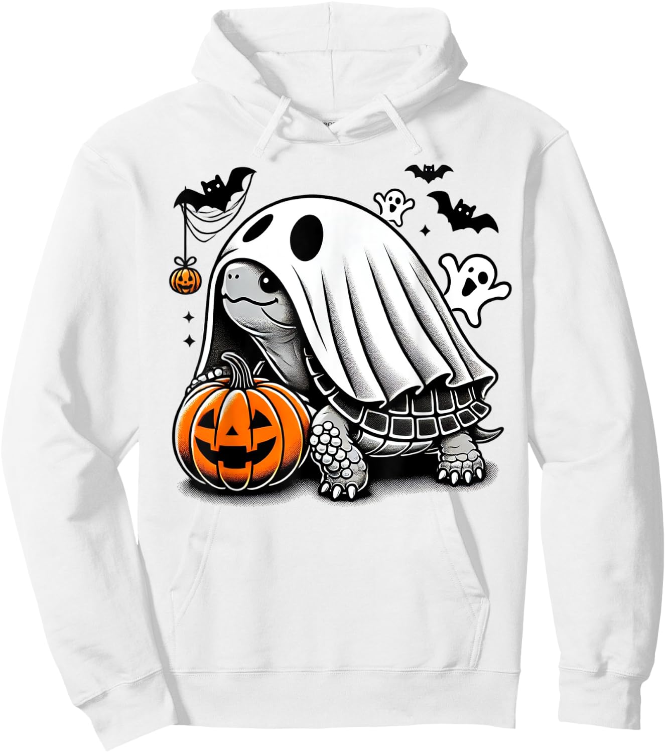 Halloween Turtle Ghost Pumpkin Costume Terrapin Tortoise Hoodie - Hoodie | White
