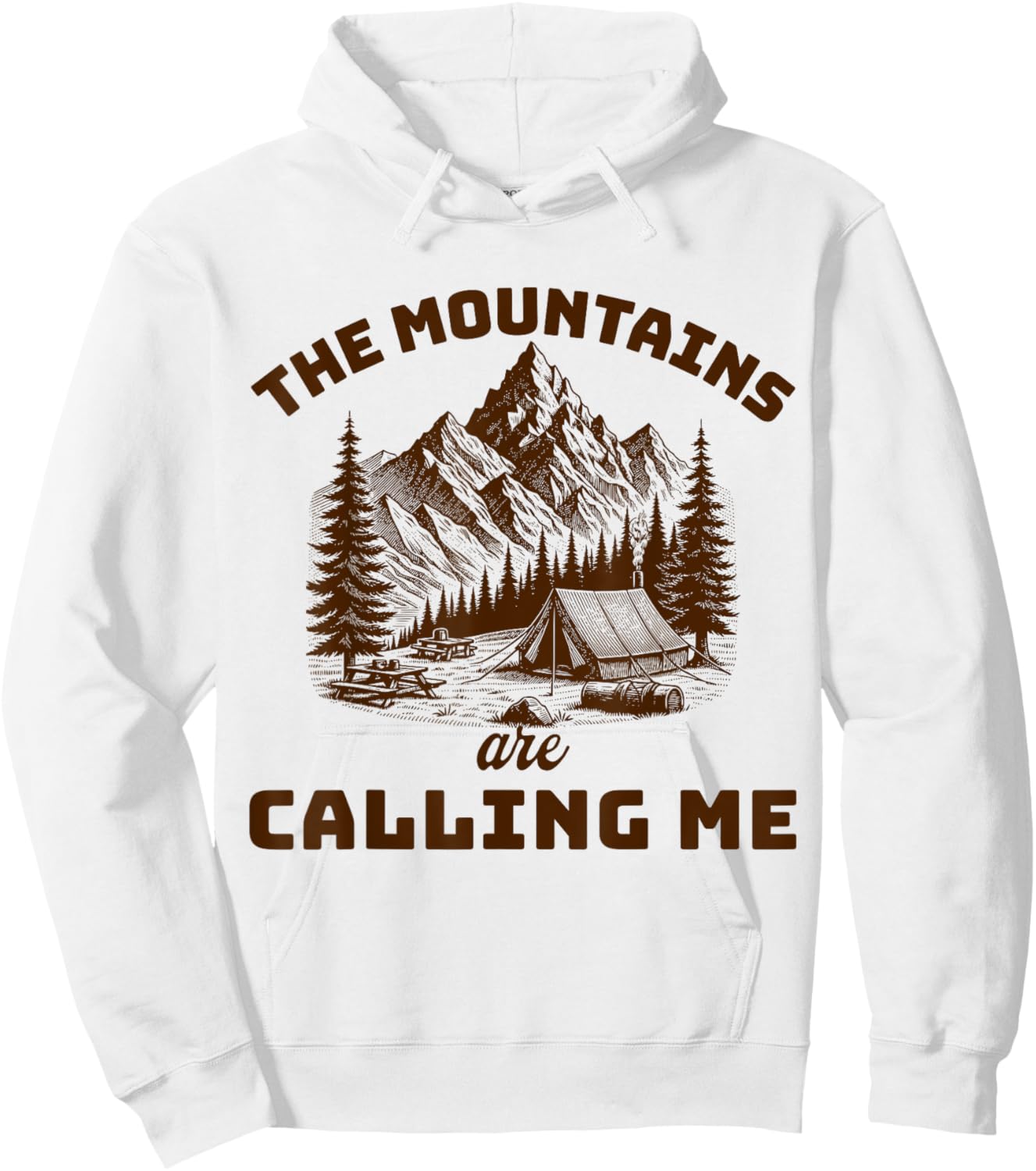 The Mountains are Calling Me Mountains Scenery Hoodie - Hoodie | White