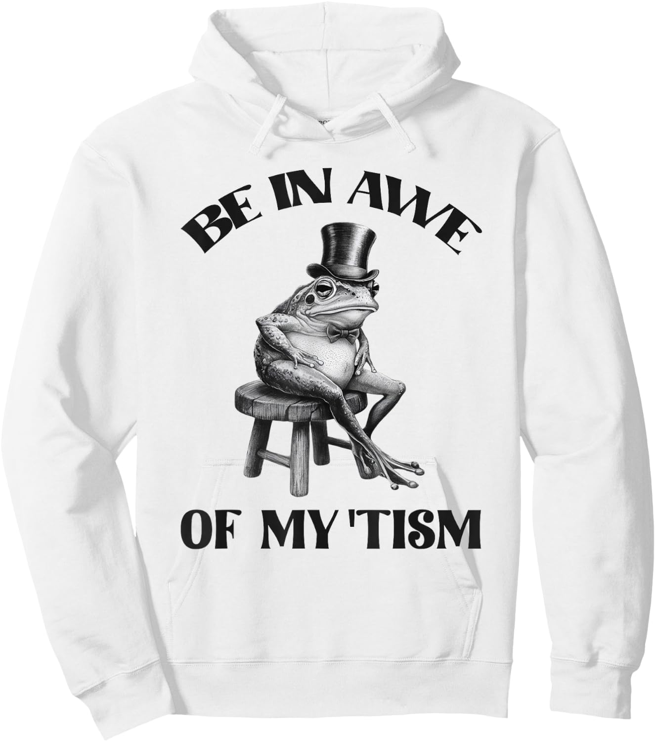 Be In Awe Of My Tism Funny Frog Autism Retro Hoodie - Hoodie | White