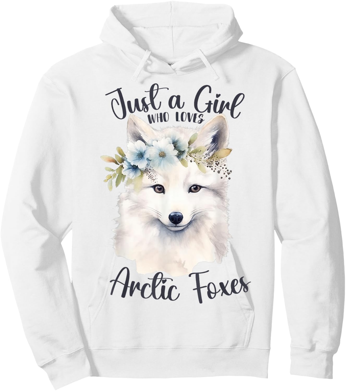 Just a Girl Who Loves Arctic Foxes for Girls Who Love Foxes Hoodie - Hoodie | White